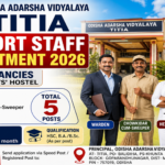 Odisha Adarsha Vidyalaya Titia Support Staff Recruitment 2026 β Apply Offline for 5 Posts
