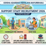 Odisha Adarsha Vidyalaya Mayurbhanj Support Staff Recruitment 2026 (5 Posts)
