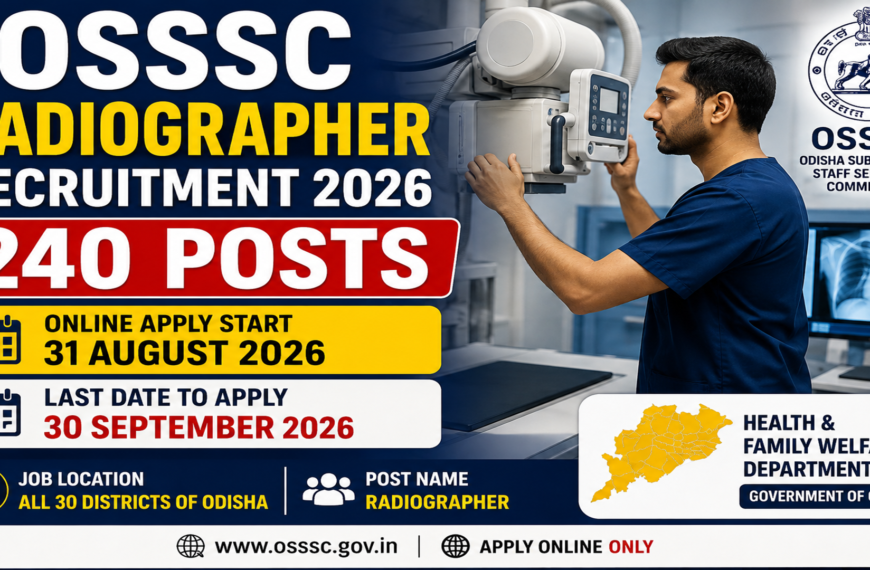 OSSSC Radiographer Recruitment 2026 – Apply&hellip;