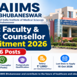 AIIMS Bhubaneswar Guest Faculty and Guest Counsellor Recruitment 2026 β Apply for 6 Posts