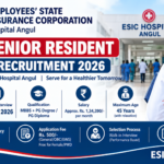ESIC Hospital Angul Senior Resident Recruitment 2026