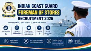 Indian Coast Guard Foreman of Stores Recruitment 2026