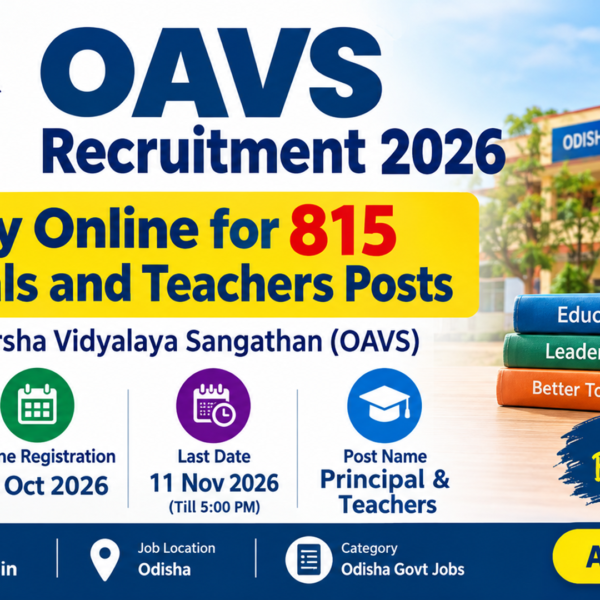 OAVS Recruitment 2026 – Apply Online for 815&hellip;