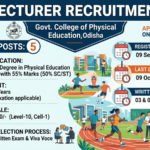 OPSC Lecturer in Govt. College of Physical Education Recruitment 2026 – 5 Posts