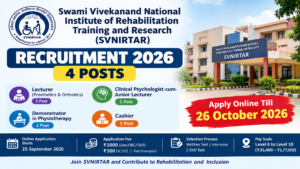 SVNIRTAR Recruitment 2026 – 4 Posts